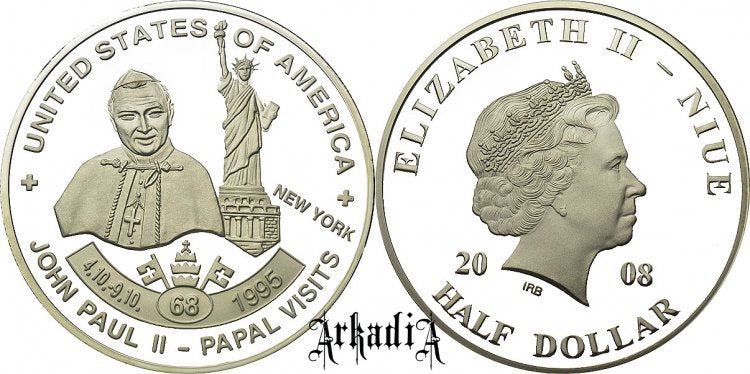 Niue 1/2 $ 2008 - pielgrzymka USA