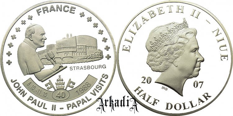 Niue 1/2 $ 2007 - pielgrzymka Francja