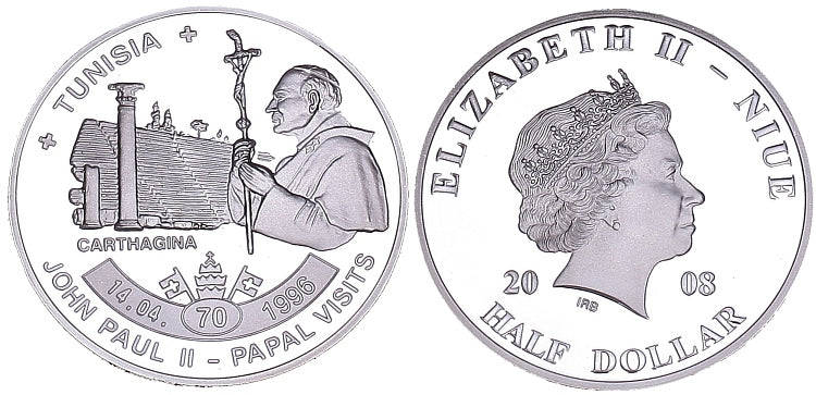 Niue 1/2 $ 2008 - pielgrzymka Tunezja